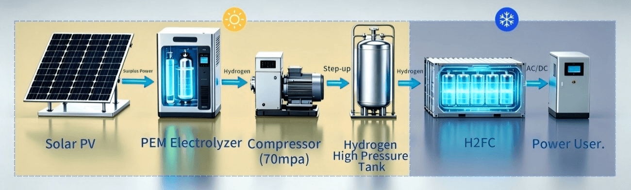 solar pv storage h2 system flow diagram(1)