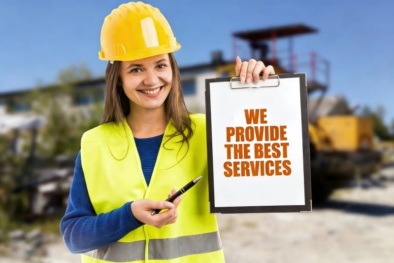Profesional de construcción representando servicios integrales EPC de energía solar e hidrógeno verde
